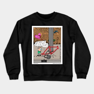 Kid And His Bike Funny Cartoon Novelty Gift Crewneck Sweatshirt